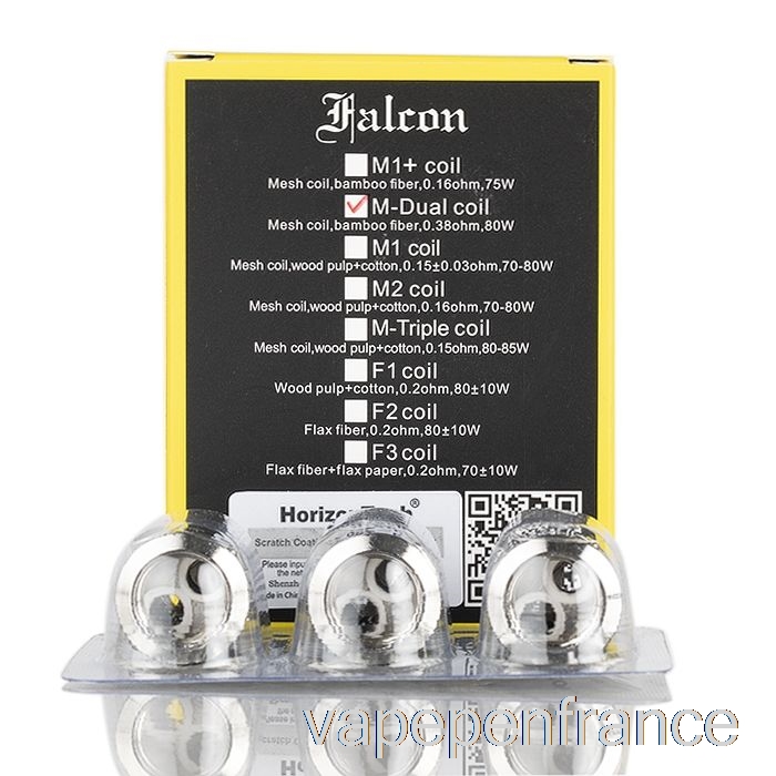 Bobines De Remplacement Horizon Falcon 0,38 Ohm M-Dual Mesh Bobines Vape Pen